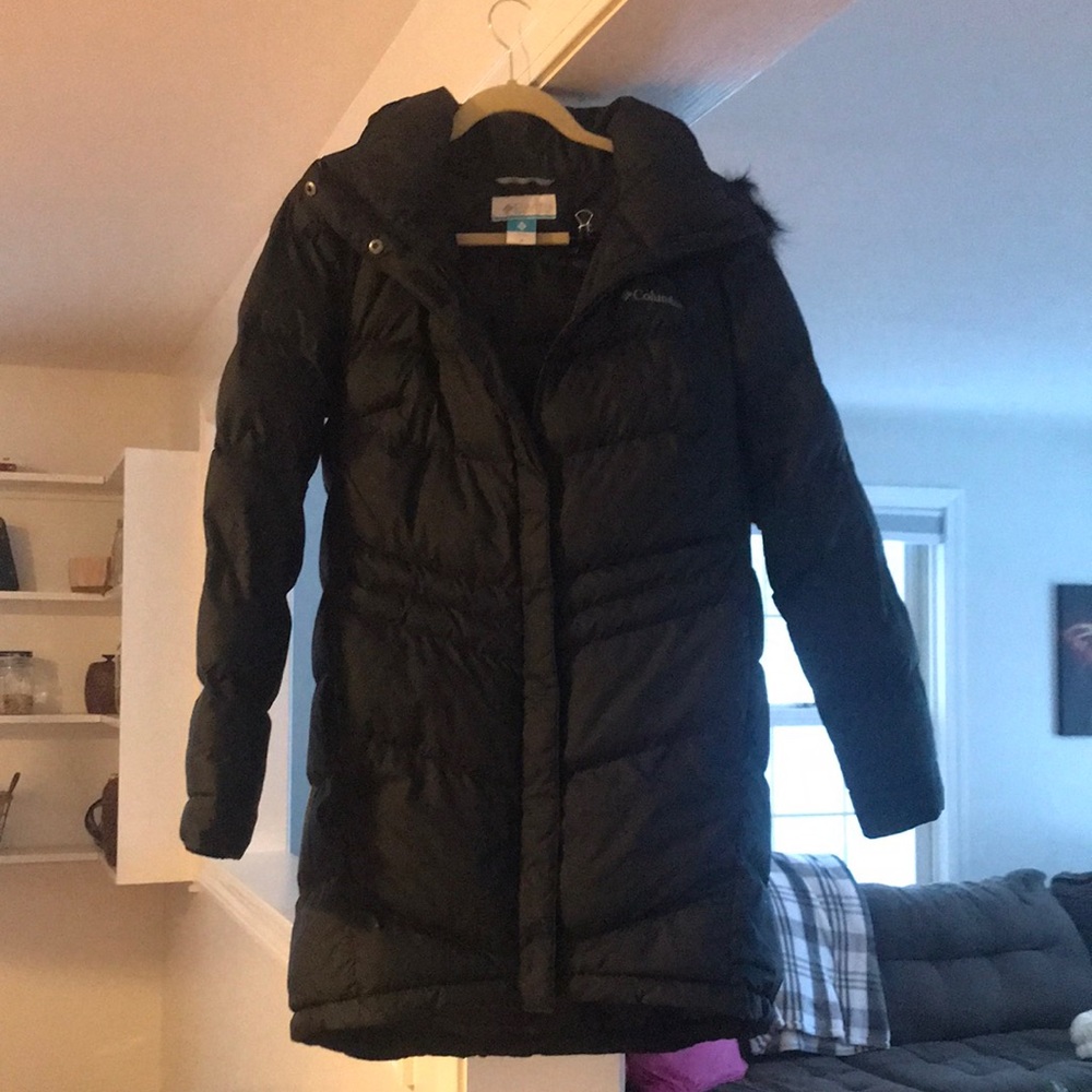 Long puff jacket,removable faux fur hood. Pick a $5 item from my closet for free